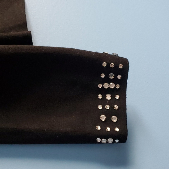 Spenser Evening Tie Front Shrug w Rhinestones - Picture 4 of 5